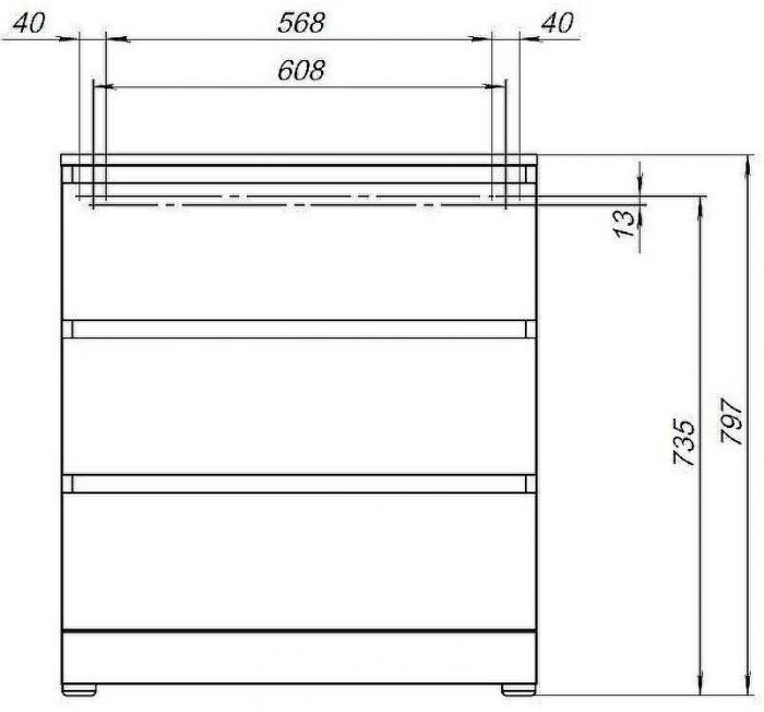 Комод Aquanet Сканди 70 302549 Дуб эдгрейн