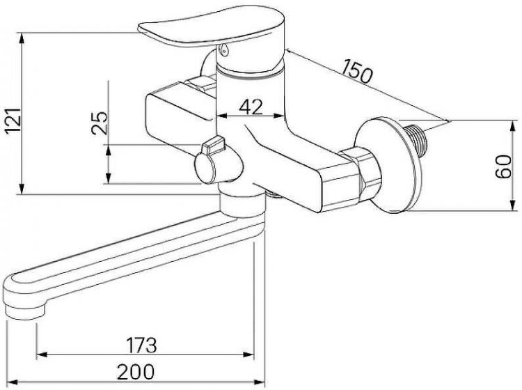 Смеситель для ванны Milardo Demi DEMSB02M02 универсальный Хром Смеситель для ванны Milardo Demi DEMSB02M02 универсальный Хром