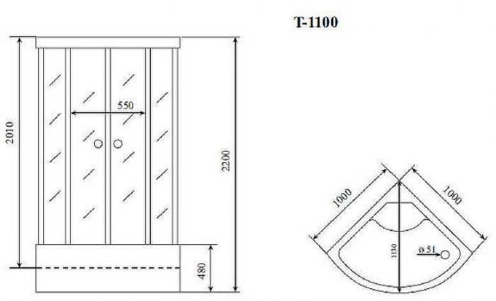 Душевая кабина Timo Comfort 100x100 T-8800F с гидромассажем