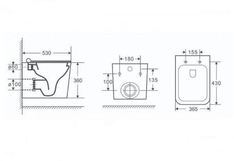Унитаз Nofer Arles 23040 подвесной цвет Белый с сиденьем Микролифт