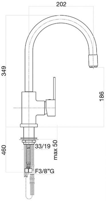 Смеситель для кухни Fiore Katana 77CR5489 цвет Хром