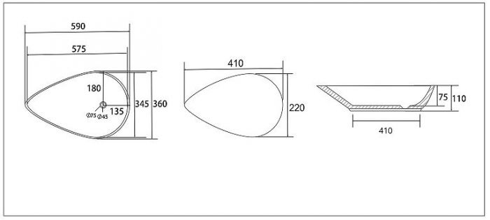 Раковина-чаша Abber Bequem 59 AC2117 Белая