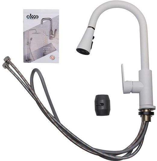 Смеситель для кухни Ekko E6001-8 цвет Белый матовый