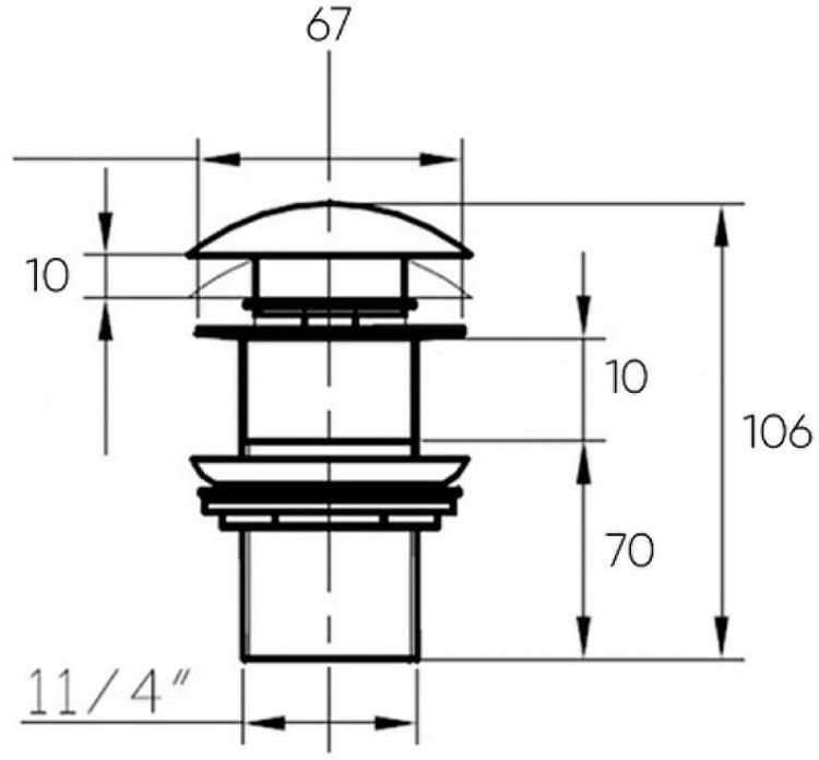 Донный клапан Bronze de Luxe 1001MQ click-clack Бронза Донный клапан Bronze de Luxe 1001MQ click-clack Бронза