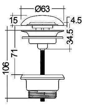 Донный клапан Kludi Rotexa 1047043-00 click-clack цвет Белый Донный клапан Kludi Rotexa 1047043-00 click-clack цвет Белый