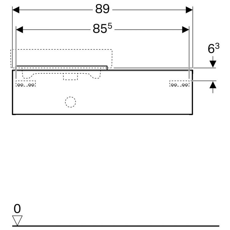 Тумба под раковину Geberit iCon, 89x48, белый глянец [840490000]