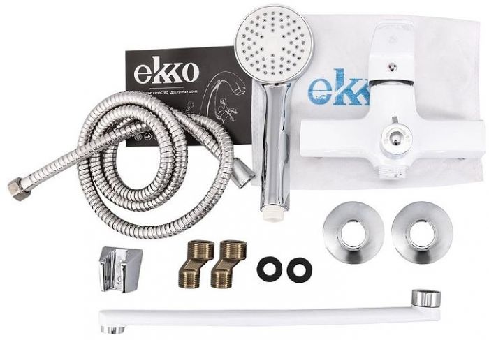 Смеситель для ванны Ekko E22301 универсальный цвет Хром Белый