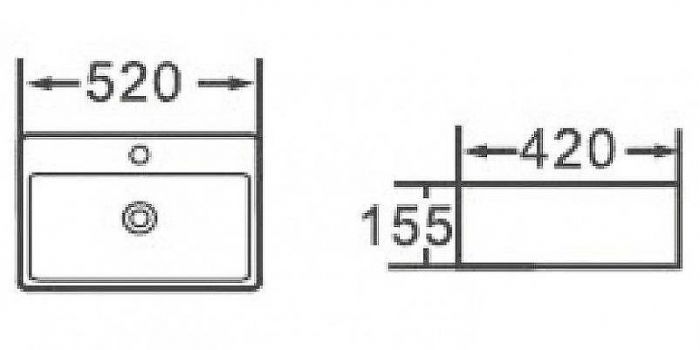 Раковина Esbano Circon 52 ESRNCIRC52MB Черная матовая