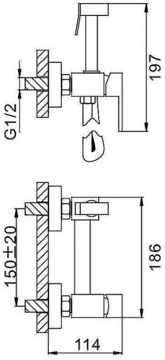 Гигиенический душ со смесителем Splenka S98.51.05 Сатин