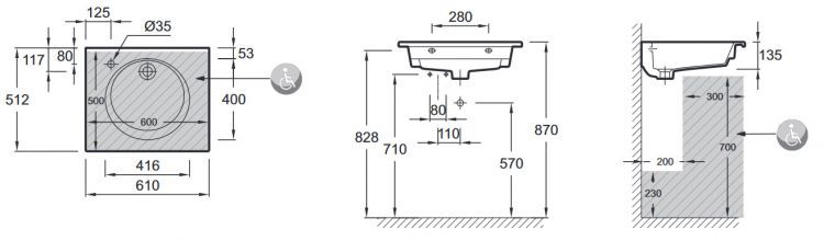 Раковина-столешница Jacob Delafon Odeon Rive Gauche EXBA112-Z-00, 60x51 см Раковина-столешница Jacob Delafon Odeon Rive Gauche EXBA112-Z-00, 60x51 см