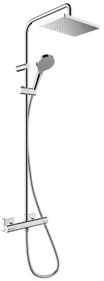 Hansgrohe Vernis Shape Душевая система: стойка с верхним душем и термостатом, цвет: хром