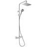 Hansgrohe Vernis Shape Душевая система: стойка с верхним душем и термостатом, цвет: хром