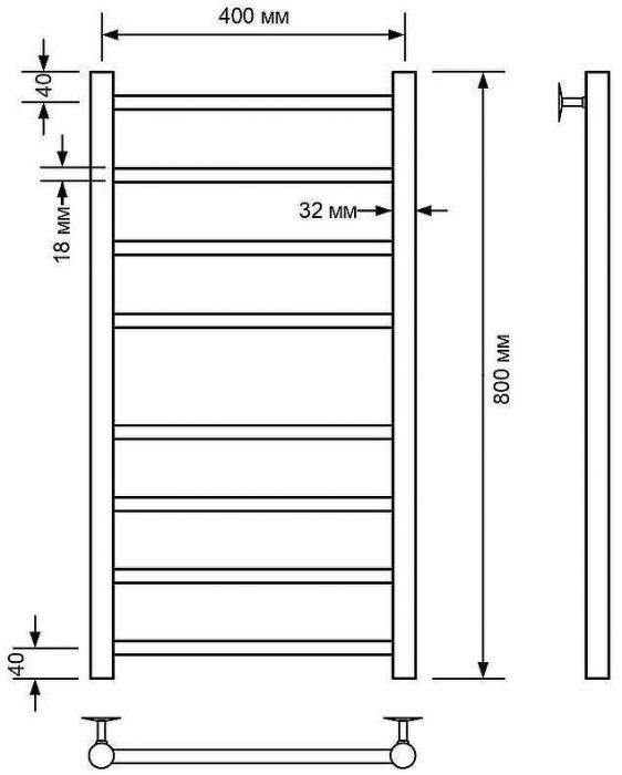 Водяной полотенцесушитель Comfysan Luce W-8 80x40 013431 Белый матовый