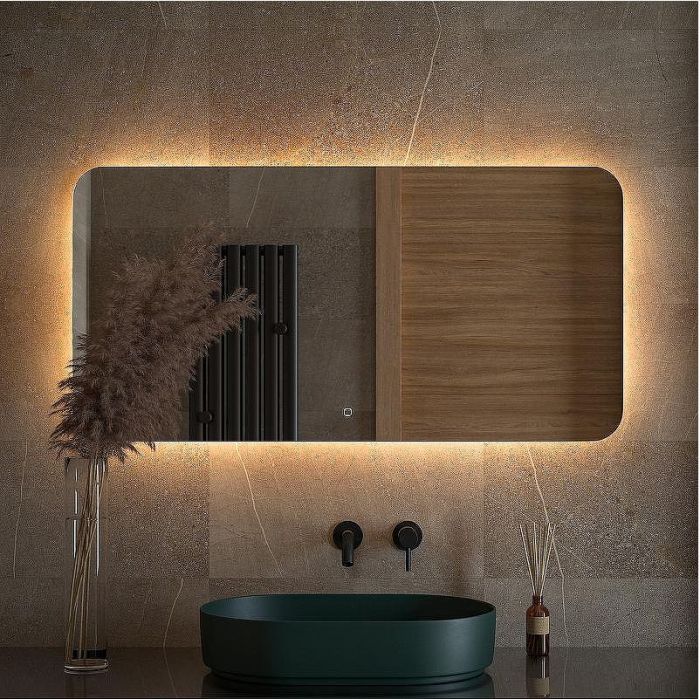 Зеркало Defesto Opti 120x60 DF 2818SH с подсветкой 34W-3000К/Сенсорный выключатель/Теплый белый свет