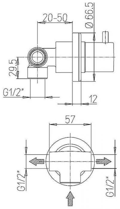 Переключатель потоков Paini Cox 78PJ425 Золото матовое