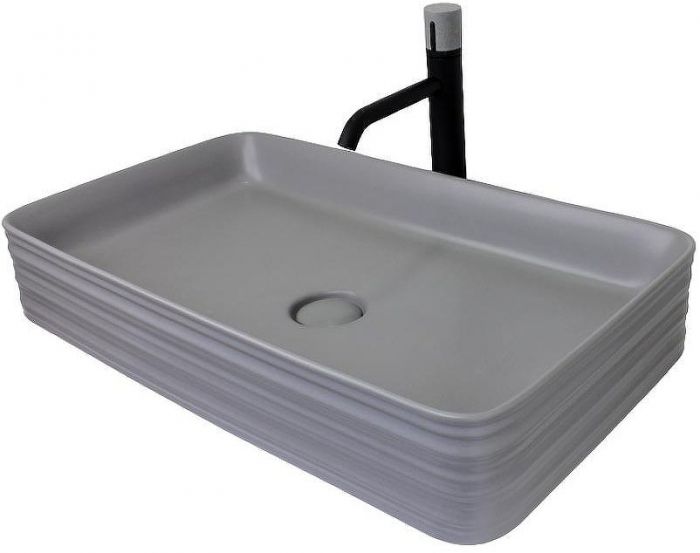 Комплект раковины-чаши Bronze de Luxe 66 1363MG со смесителем Focus 24615BG Серая матовая