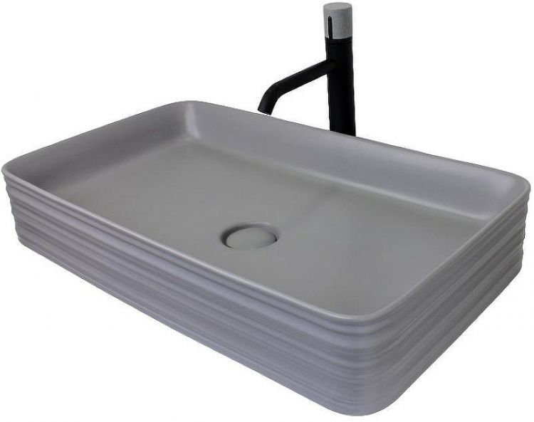 Комплект раковины-чаши Bronze de Luxe 66 1363MG со смесителем Focus 24615BG Серая матовая