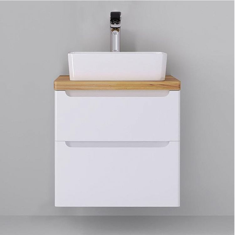 Тумба под раковину Jorno Wood 60 wood.01.60/P/W подвесная Белая