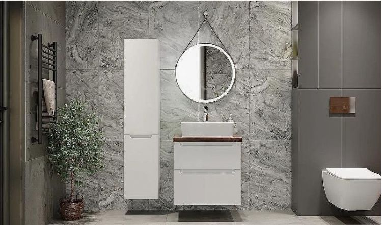 Тумба под раковину Jorno Wood 60 wood.01.60/P/W подвесная Белая