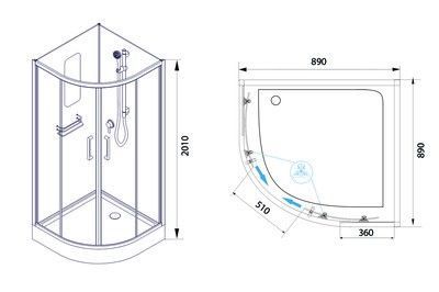 Душевая кабина RGW Andaman AN-052 90 см, профиль хром Душевая кабина RGW Andaman AN-052 90 см, профиль хром