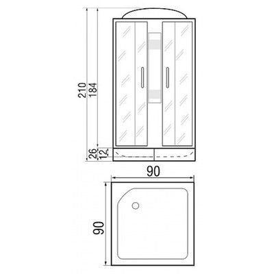 Душевая кабина River Quadro 90/26 MT
