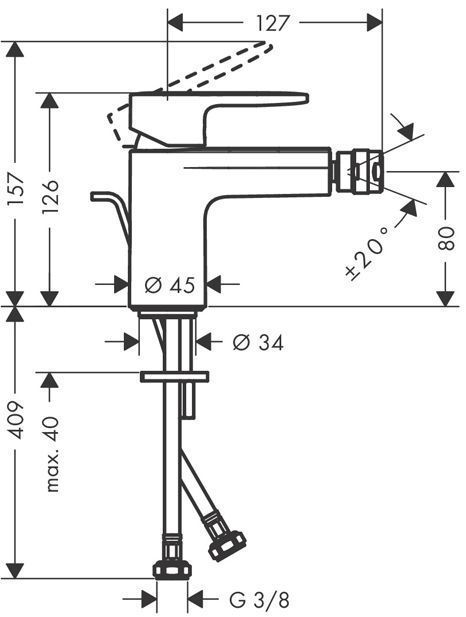 Hansgrohe Vernis Blen Смеситель для биде, однорычажный, цвет: хром