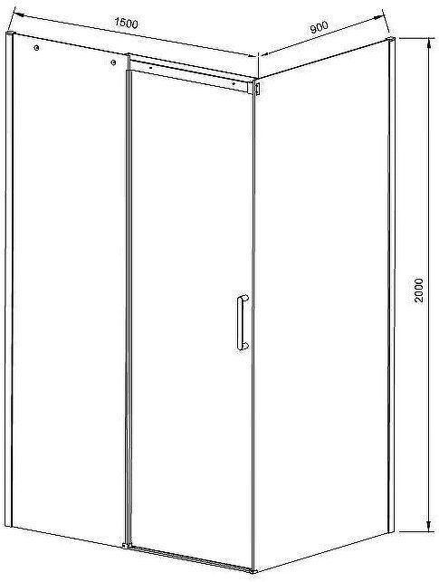 Душевой уголок Vincea Dice 150x90 VSR-4D9015CLB профиль Черный стекло прозрачное