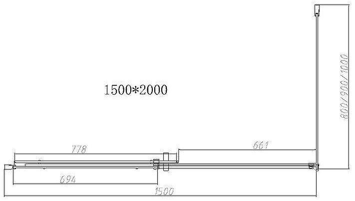 Душевой уголок Vincea Dice 150x90 VSR-4D9015CLB профиль Черный стекло прозрачное