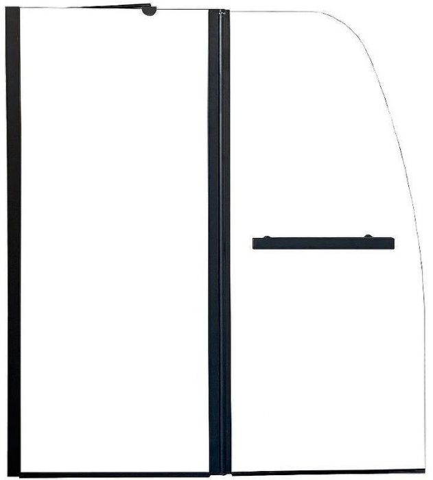 Шторка на ванну Parly 120x130 F03B профиль Черный стекло прозрачное