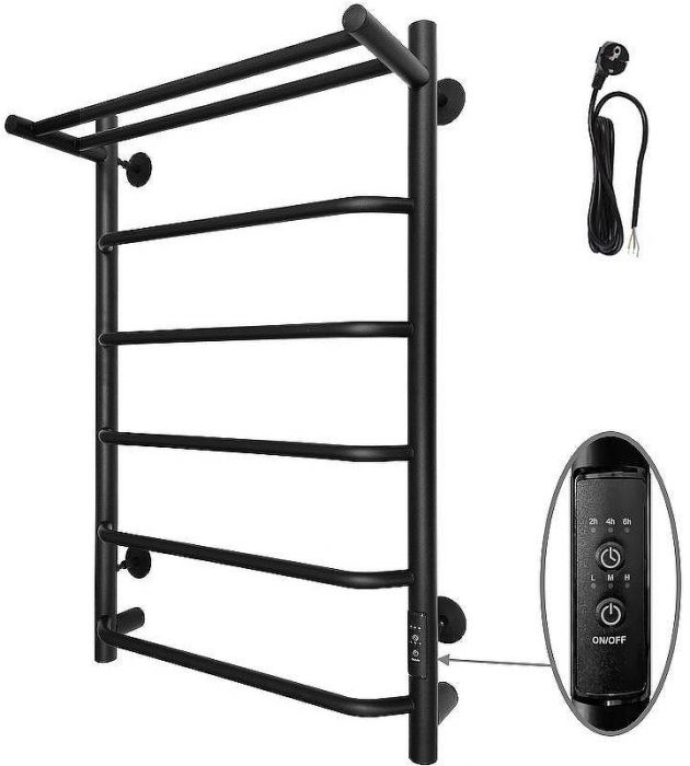 Электрический полотенцесушитель Altasan Горизонт 80х50 П Горизонт8050ПЧМ с полкой Черный муар