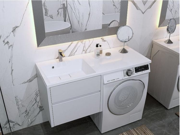 Раковина Paola Magenta 120 L с местом под стиральную машину Белая глянцевая Раковина Paola Magenta 120 L с местом под стиральную машину Белая глянцевая