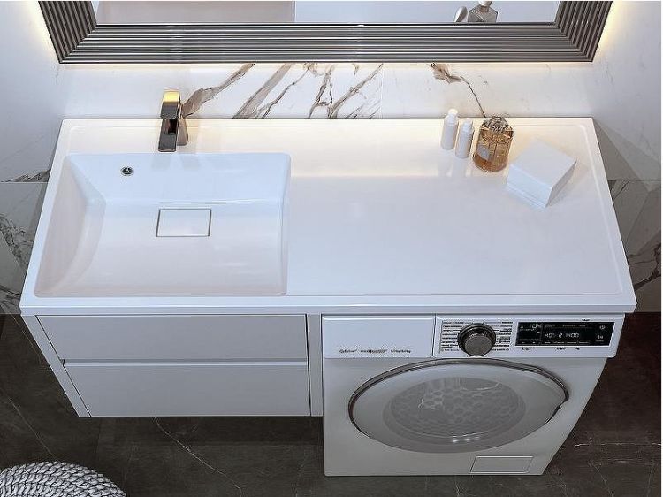 Раковина Paola Magenta 120 L с местом под стиральную машину Белая глянцевая Раковина Paola Magenta 120 L с местом под стиральную машину Белая глянцевая