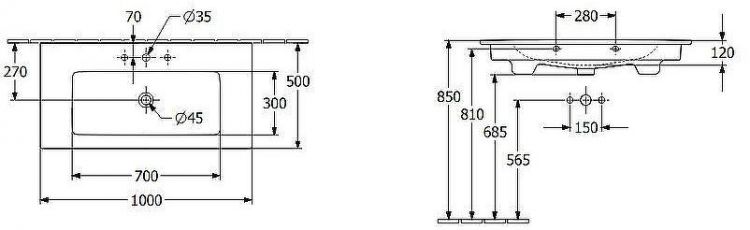 Раковина Villeroy&Boch Venticello 100 4104ALR1 Альпийский белый