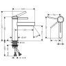 Hansgrohe Finoris Смеситель для раковины, 1 отв., с донным клапаном Push-Open, цвет: хром