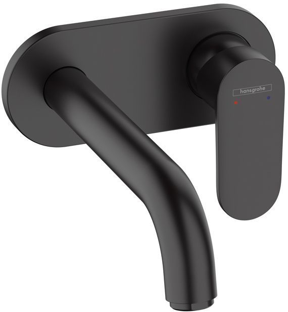 Hansgrohe Vernis Blend Смеситель для раковины, настенный, излив 204 мм, внешняя часть, цвет: матовый черный