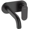Hansgrohe Vernis Blend Смеситель для раковины, настенный, излив 204 мм, внешняя часть, цвет: матовый черный
