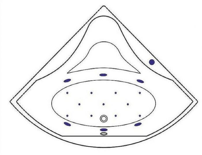 Акриловая ванна Excellent Glamour 150x150 WAEX.GLA15.RELAX.GL с гидромассажем