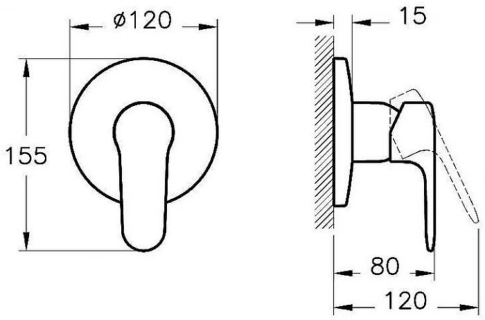 Смеситель для душа Vitra Root Round A42728EXP Хром