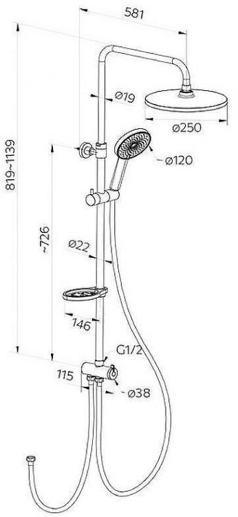 Душевая система Milardo Ideal Spa ILSBL3FM76 Черный матовый Душевая система Milardo Ideal Spa ILSBL3FM76 Черный матовый