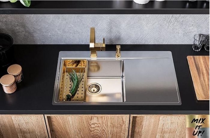 Кухонная мойка Alveus Pure 40L KMB-90 790x525 1103610 Брашированная сталь