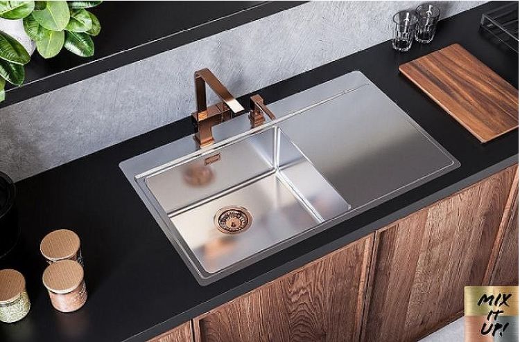 Кухонная мойка Alveus Pure 40L KMB-90 790x525 1103610 Брашированная сталь