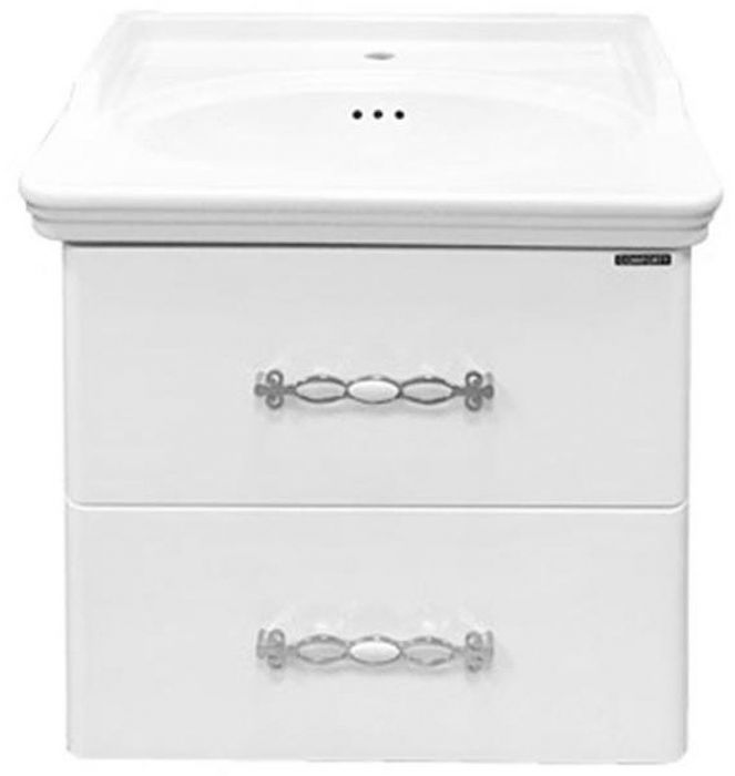 Тумба с раковиной Comforty Неаполь 65 00004148729 подвесная Белый глянец