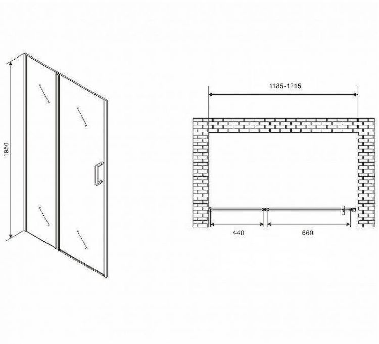 Душевая дверь Abber Sonnenstrand 120 AG04120MS профиль Хром стекло матовое