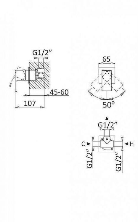 Смеситель для душа Cezares Porta PORTA-DIM-SR цвет Sunrise