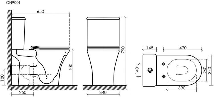 Унитаз CERAMICANOVA Fortuna Rimless напольный с бачком CN9001 Унитаз CERAMICANOVA Fortuna Rimless напольный с бачком CN9001