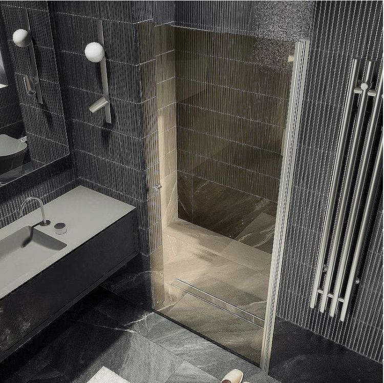 Душевая дверь Maybah Glass MGD-798-5 600x1980 на монопетле Хром матовый стекло бронзовое Душевая дверь Maybah Glass MGD-798-5 600x1980 на монопетле Хром матовый стекло бронзовое