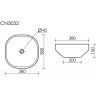 Умывальник CERAMICANOVA Element чаша накладная квадратная CN5032