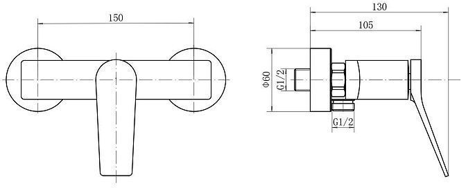 Смеситель для душа Fashun A2086 цвет Хром Смеситель для душа Fashun A2086 цвет Хром