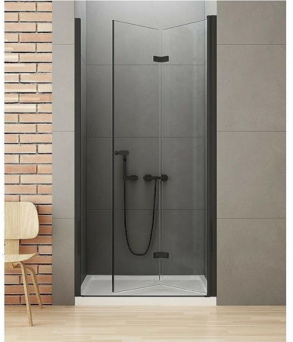 Душевая дверь New Trendy New Soleo Black 90 R D-0224A профиль Черный стекло прозрачное