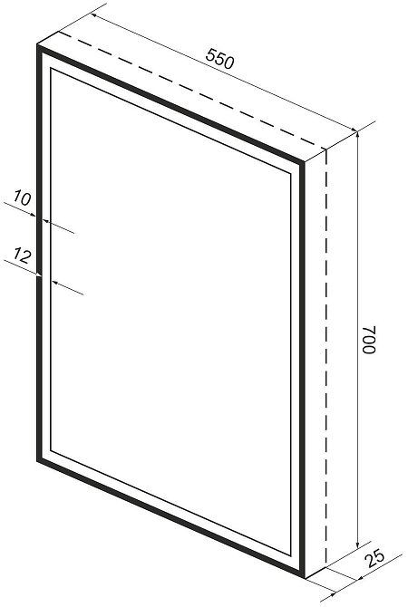 Зеркало Wellsee 7 Rays' Spectrum 55 172201220-172201230 с подсветкой цвет Черный матовый с сенсорным выключателем